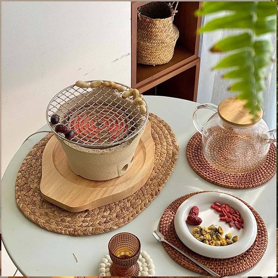 ⬛豪華な⬛高級【 ステンレス皿 食器 ・２人鍋用】&【ステンレス卓上丸型コンロ】 Amazon | 丸金網 焼き網 丸網 多目的 ステンレス鋼 ホット